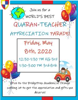 BPA of Orange 2019-2020 Teacher Appreciation Week Car Parade!
